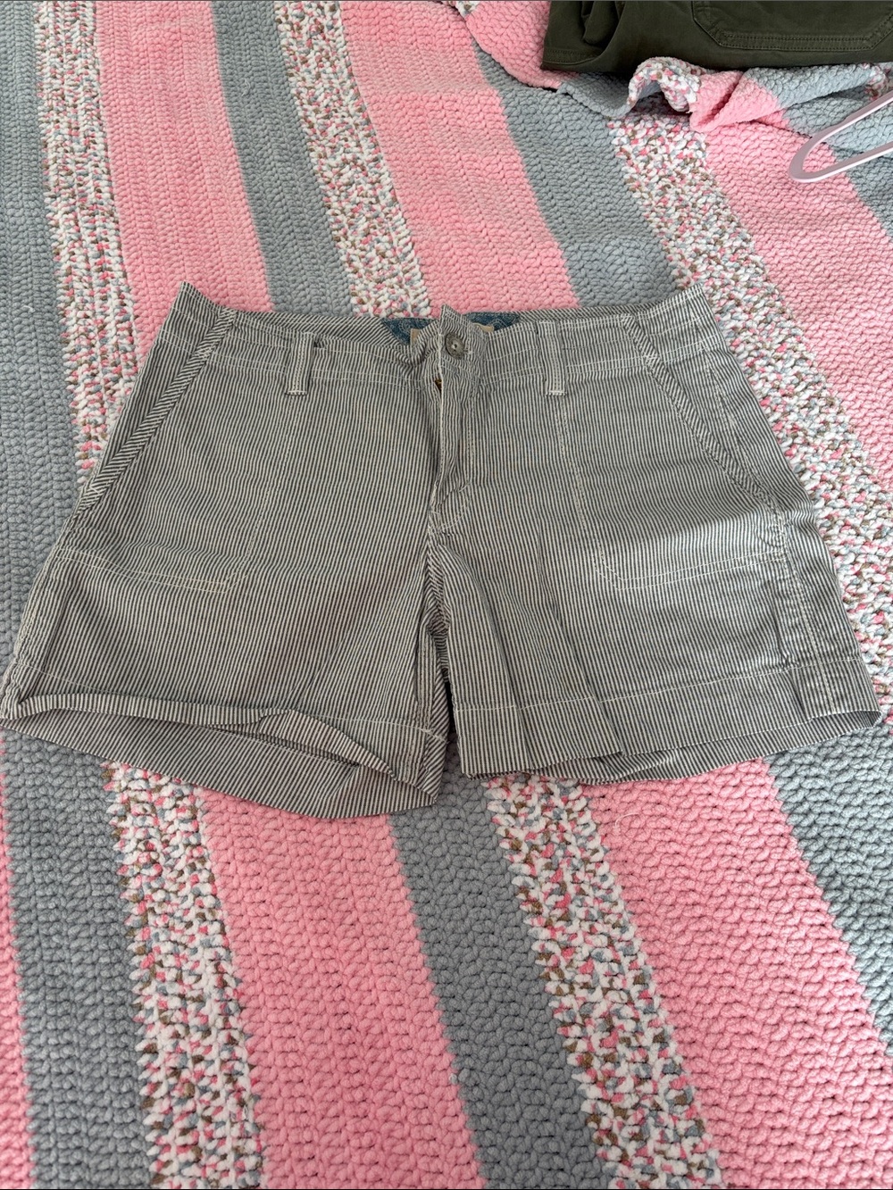 Levi's gray and White Pinstripe Bermuda Shorts